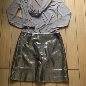 GOLD METALLIC MINI SKIRT